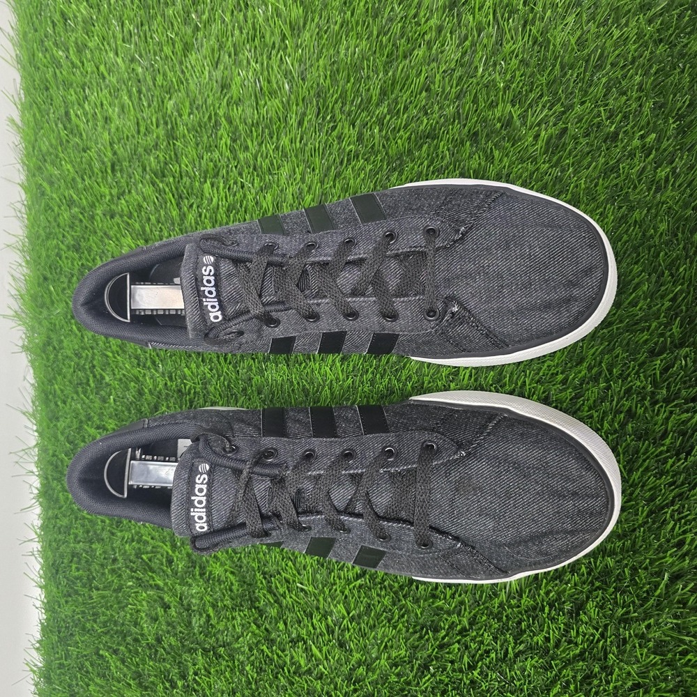 Adidas Neo Shoes Mens Size 12 Black Denim Ortholite Comfort Foam Sneakers Casual - Picture 2 of 13